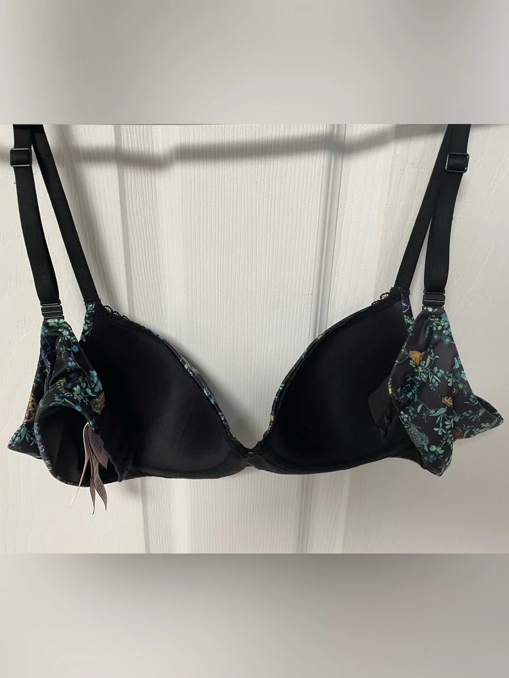 Victoria’s Secret Bra Body Lined Demi/Demi Double Butterfly Underwire Black 34C - Picture 9 of 16